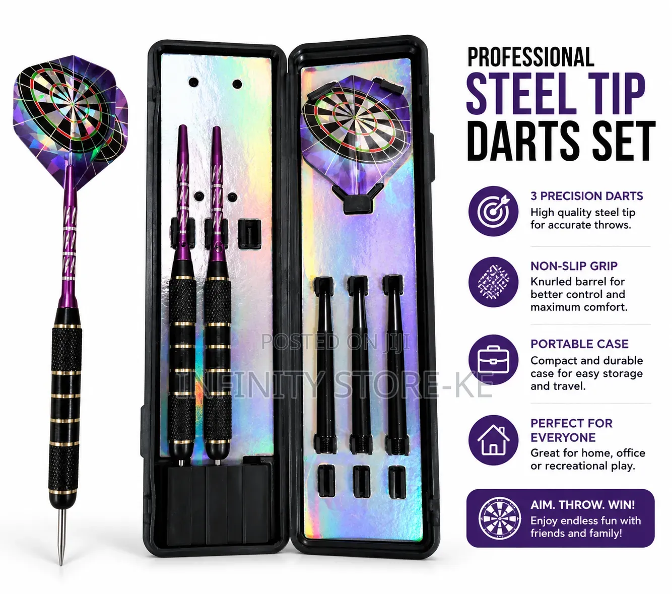 28g Professional Steel Tip Darts Set With Storage Case