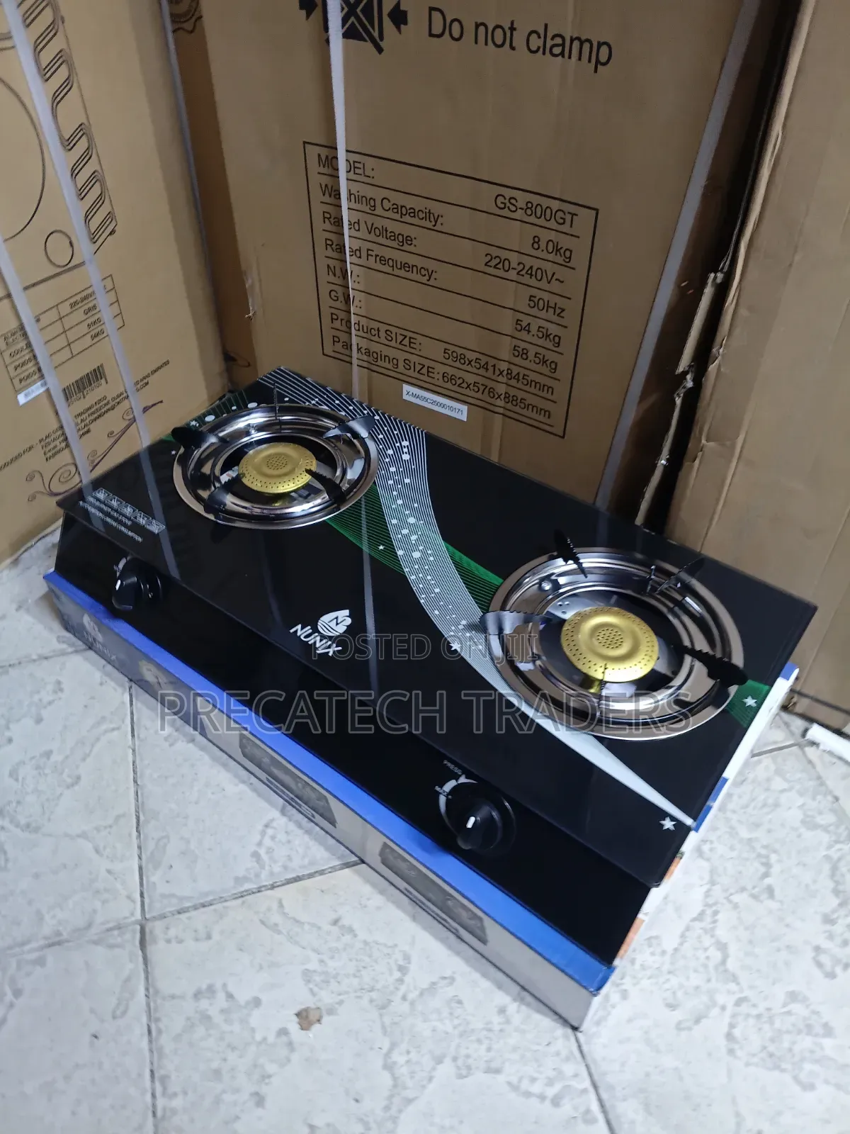 Nunix 2 Burner Gas Cooker With Brass Burners