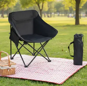 Camping Chair: Durable Black Low Mid Back Hiking Chair