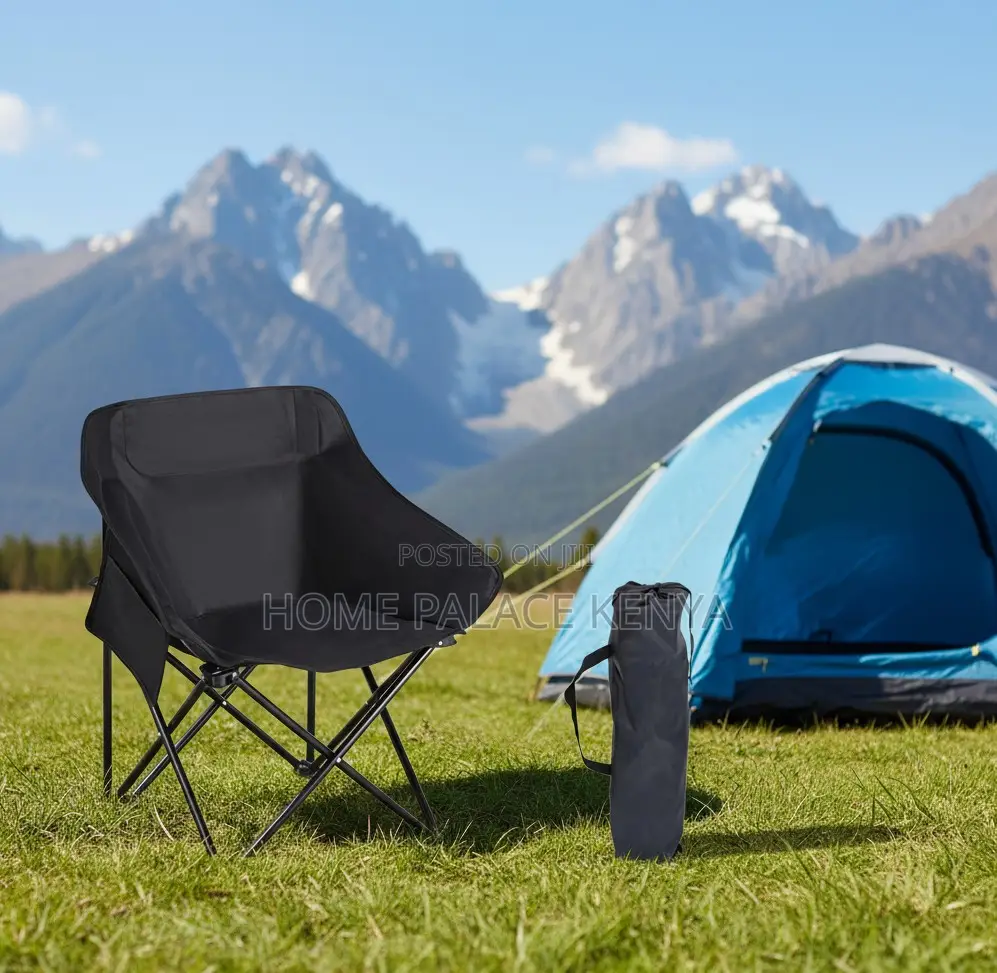 Camping Chair: Durable Black Low Mid Back Hiking Chair