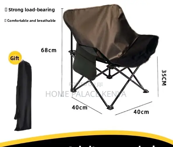 Camping Chair: Durable Black Low Mid Back Hiking Chair