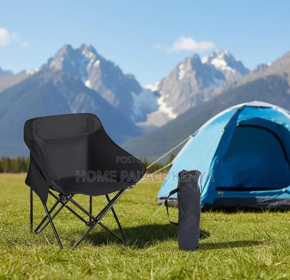 Camping Chair: Durable Black Low Mid Back Hiking Chair