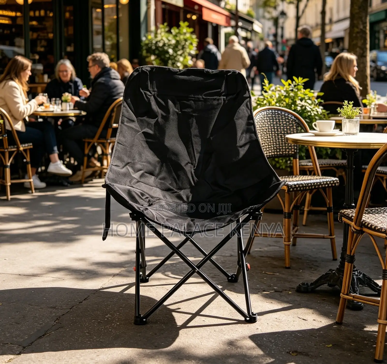 Camping Chair: Durable Black Low Mid Back Hiking Chair