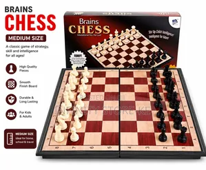 Medium Brains Chess Board Game Set With Folding Board