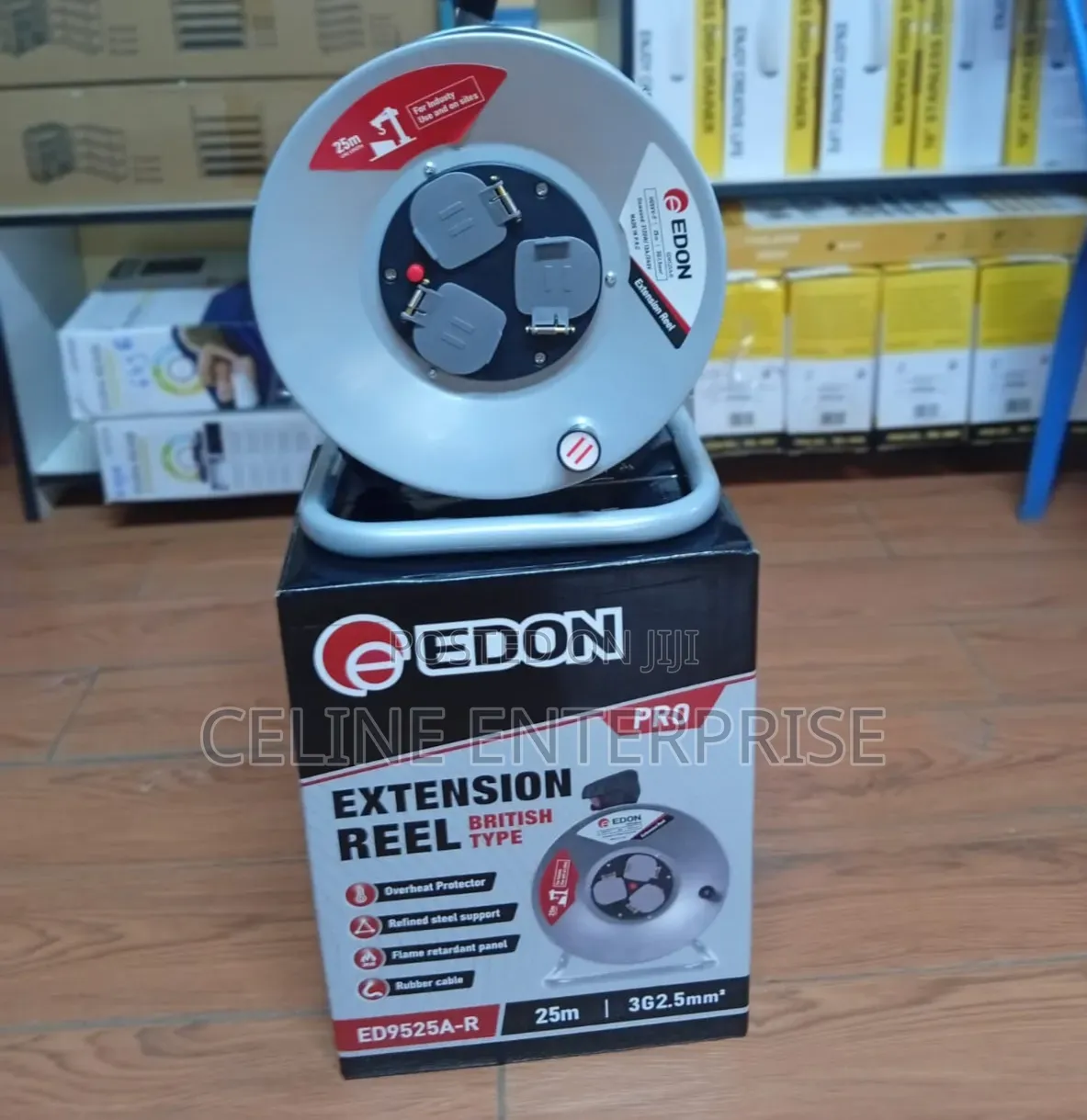 Edon 25M Heavy-Duty Extension Cable Reel