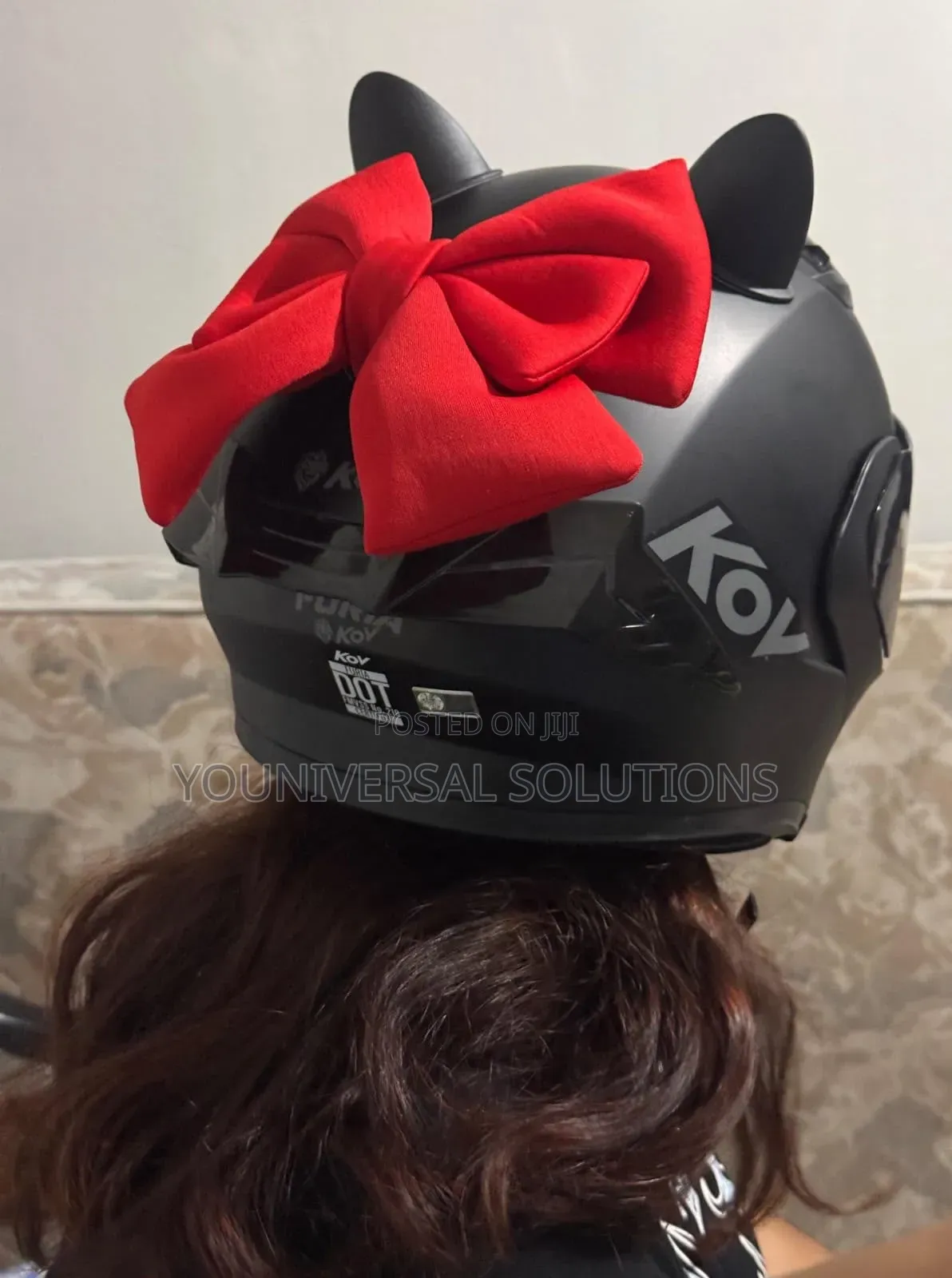 *Lady Biker/ Pillion Cute Red Bow* Helmet Decor