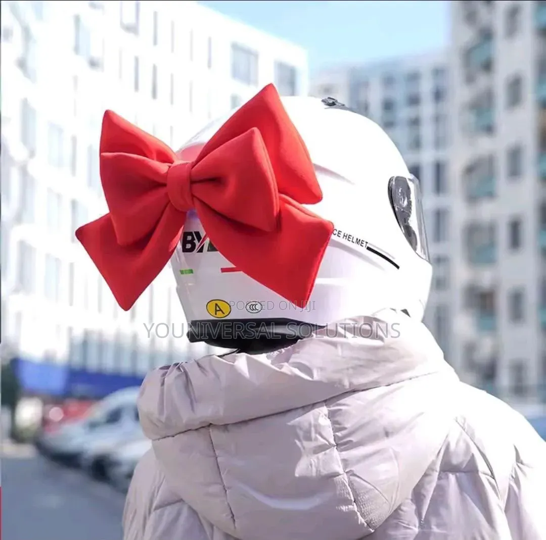 *Lady Biker/ Pillion Cute Red Bow* Helmet Decor