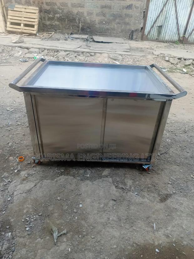 Fabricated Stainless Steel Kitchen Cabinet Trolley - main view
