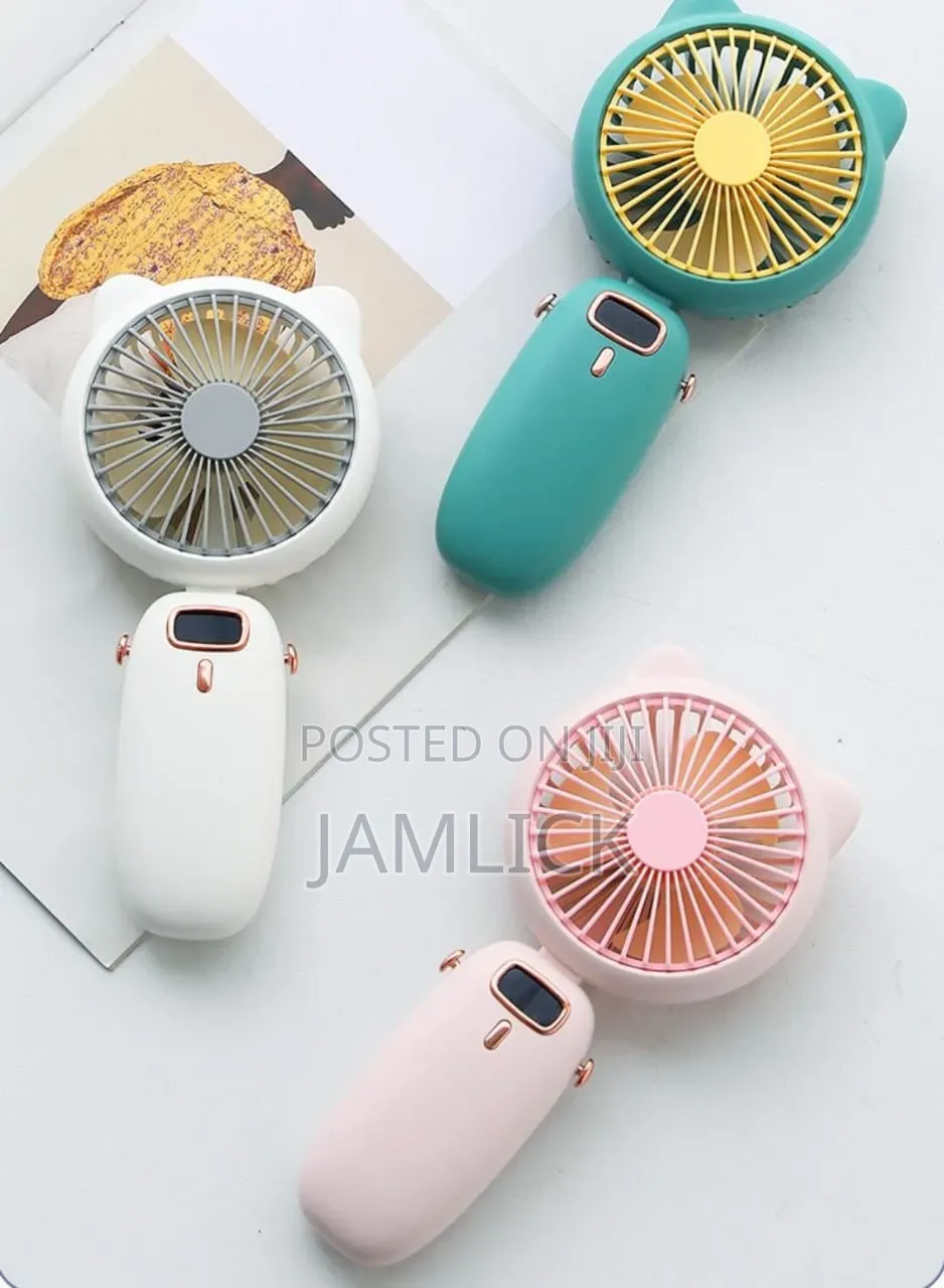 Mini Folding Electric Fan With Strap - HK