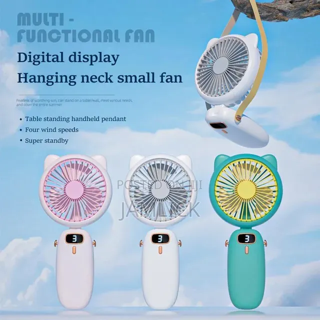 Mini Folding Electric Fan With Strap - HK