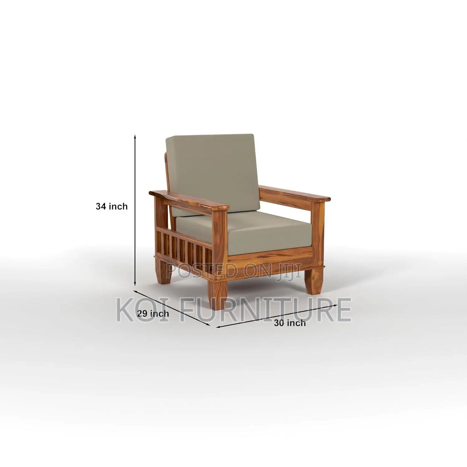 Sofa Set; Six Seaters Heavy Cushioned With Mahogany Finish Line