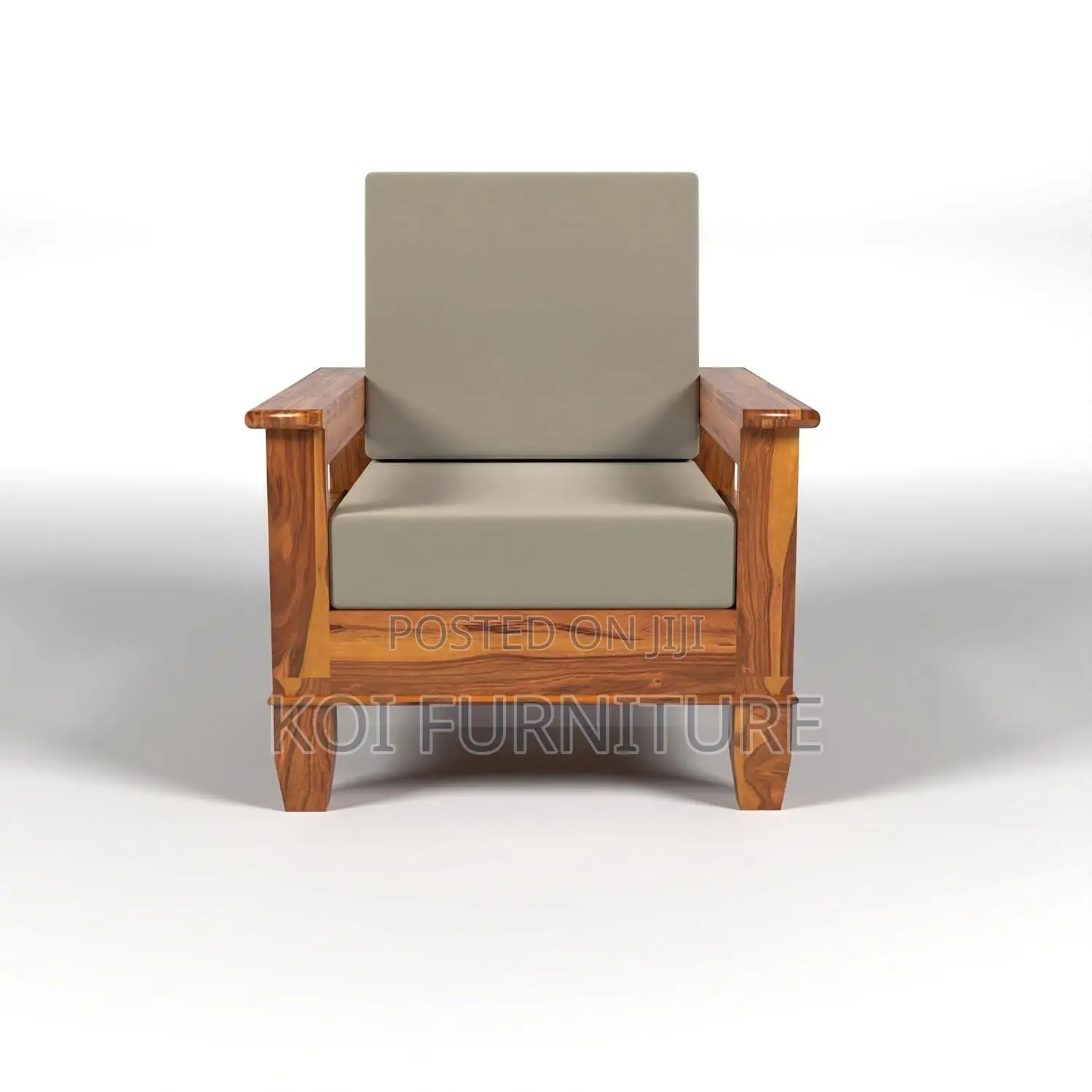 Sofa Set; Six Seaters Heavy Cushioned With Mahogany Finish Line