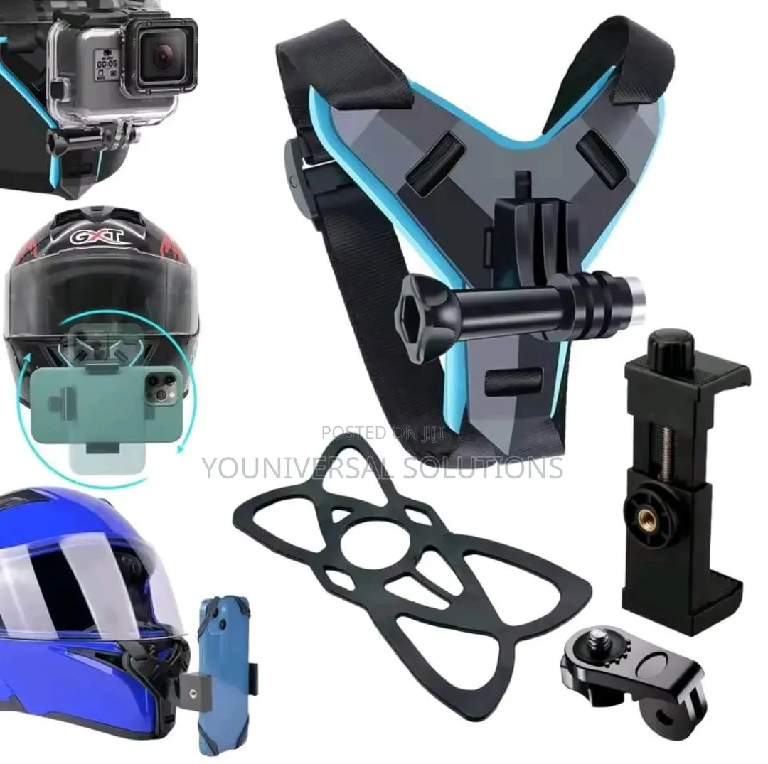 *2-in-1 Strap Helmet Chin Mount* for Phone or Camera