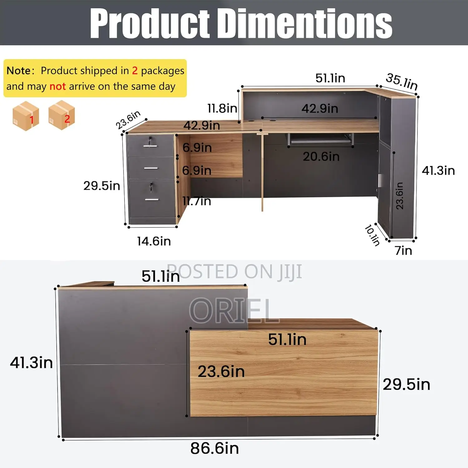 Office Reception Desk :L-Shaped Reception Desk With Lockable Drawers