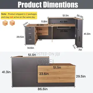 Office Reception Desk :L-Shaped Reception Desk With Lockable Drawers