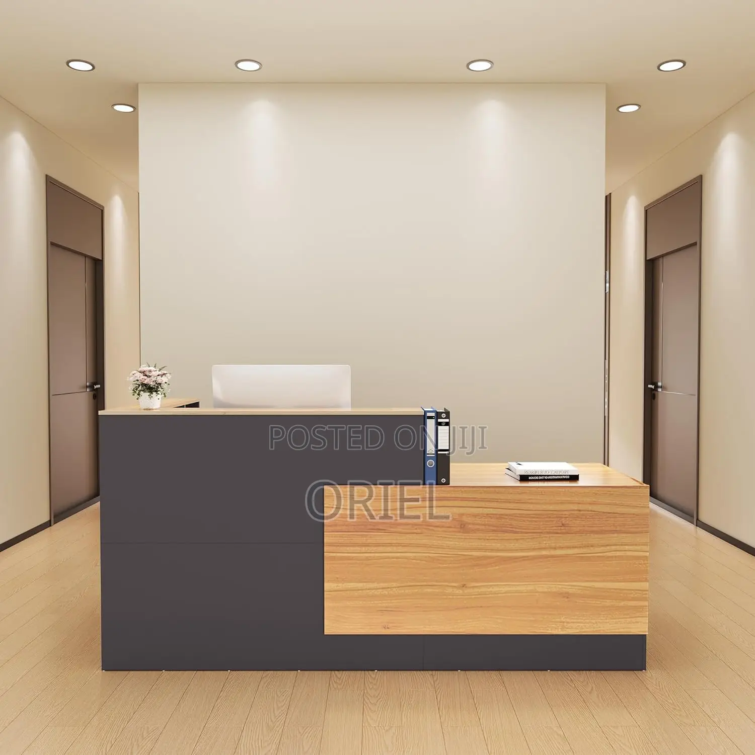 Office Reception Desk :L-Shaped Reception Desk With Lockable Drawers