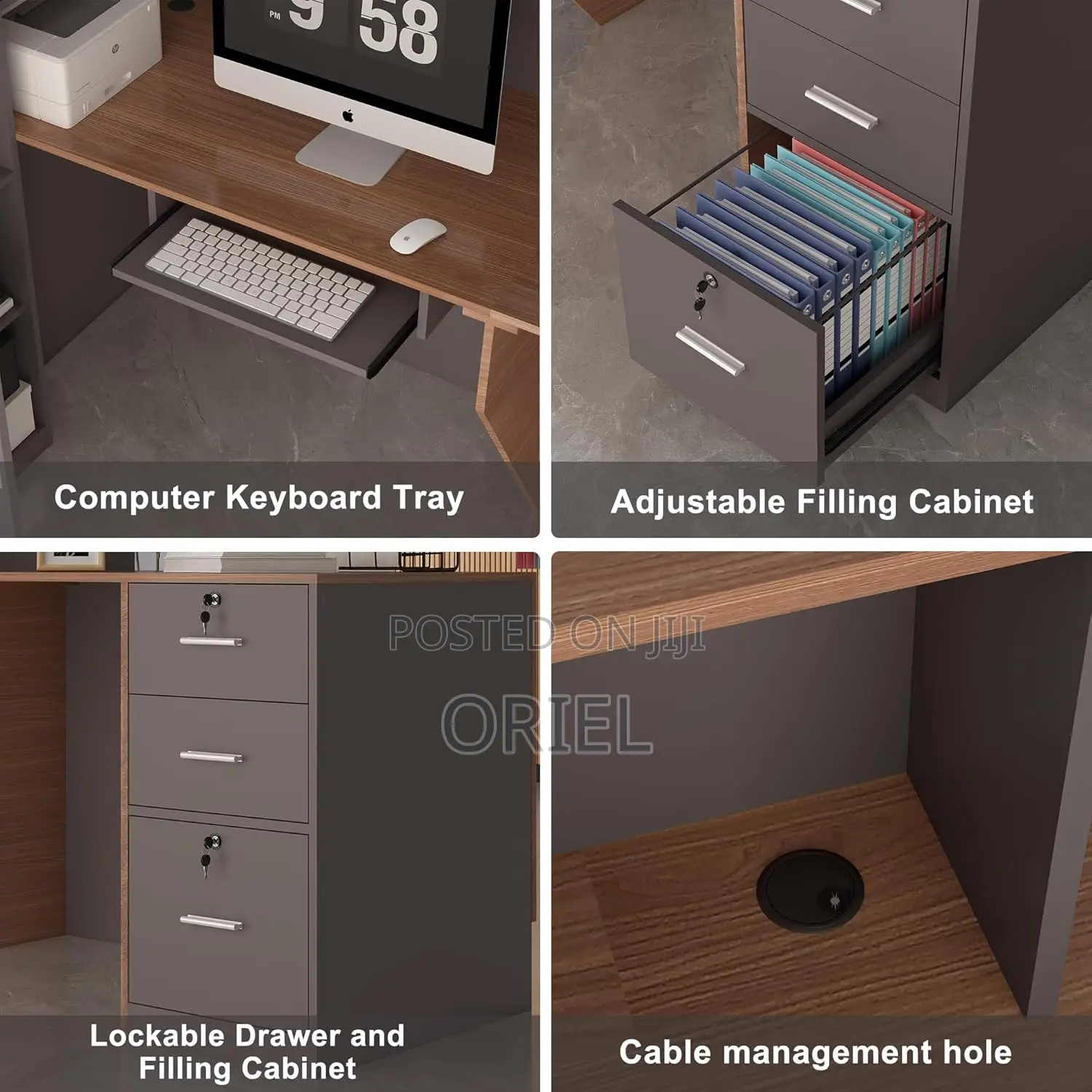 Office Reception Desk :L-Shaped Reception Desk With Lockable Drawers