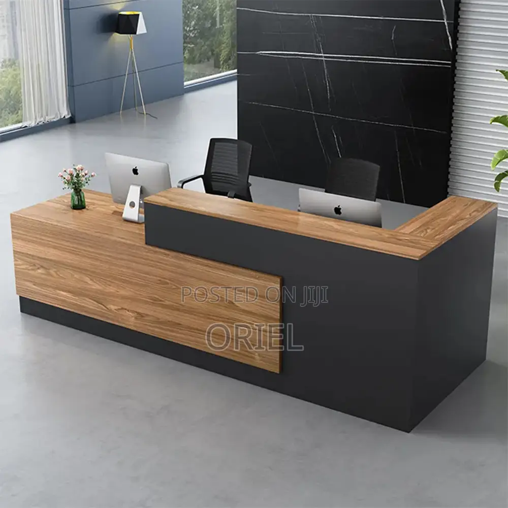 Office Reception Desk :L-Shaped Reception Desk With Lockable Drawers