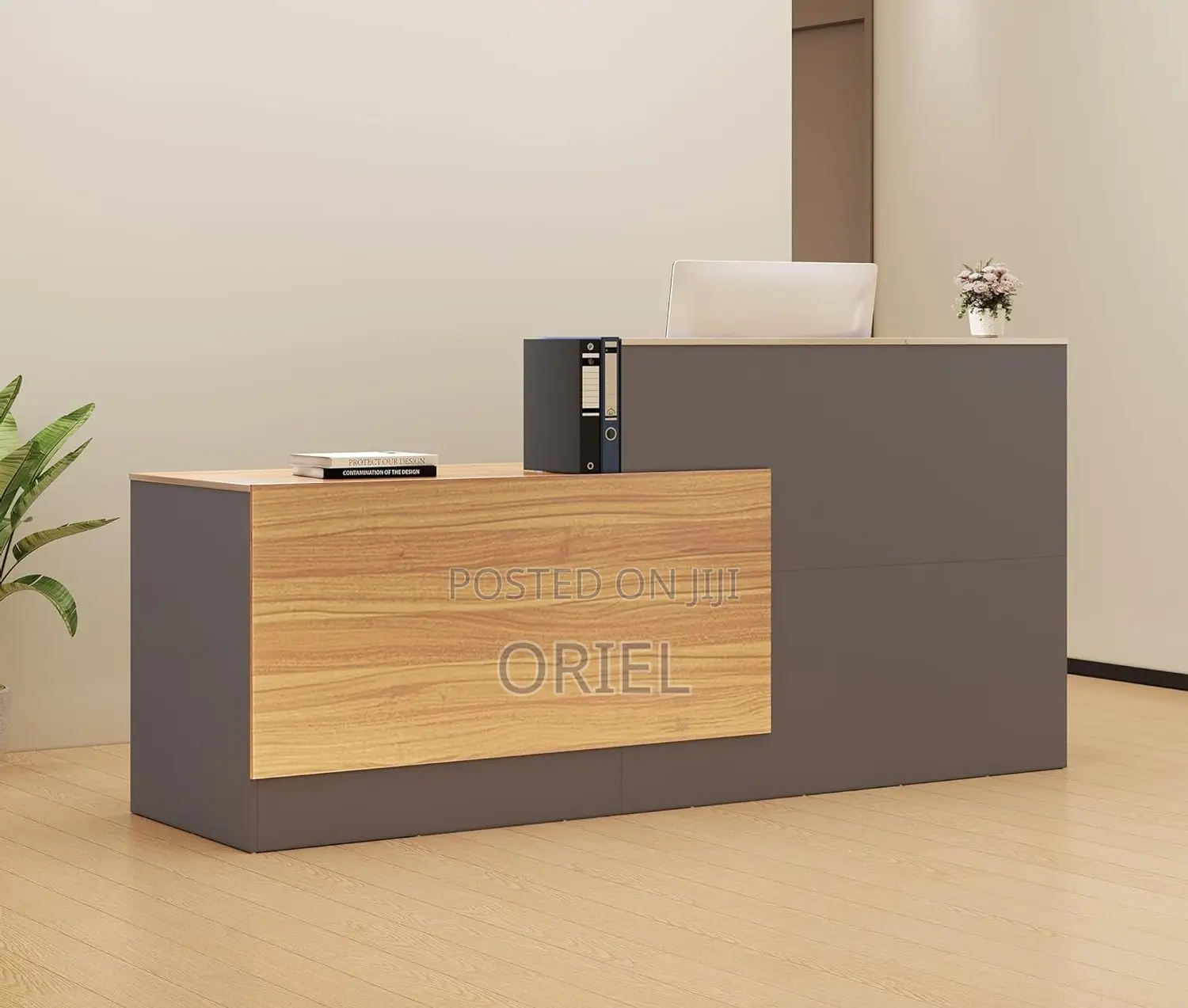 Office Reception Desk :L-Shaped Reception Desk With Lockable Drawers