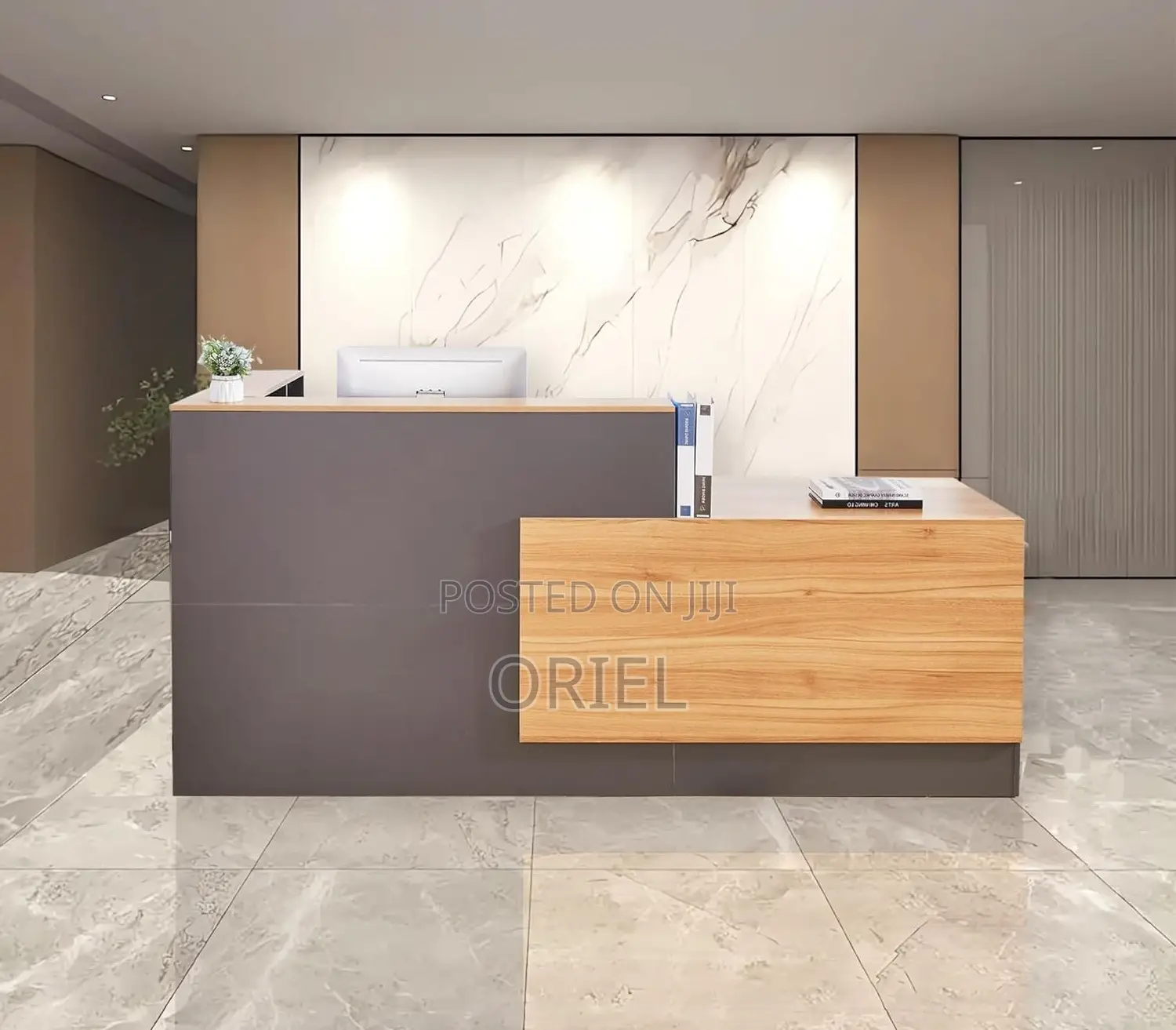 Office Reception Desk :L-Shaped Reception Desk With Lockable Drawers