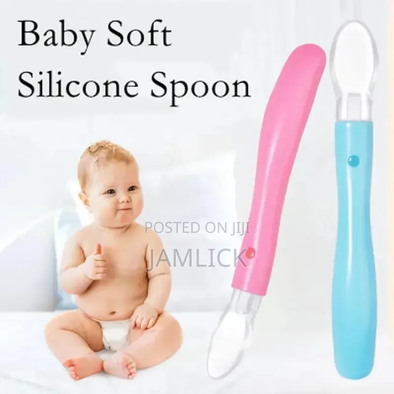 Baby Silicone Feeding Spoon With Long Handle - Hk