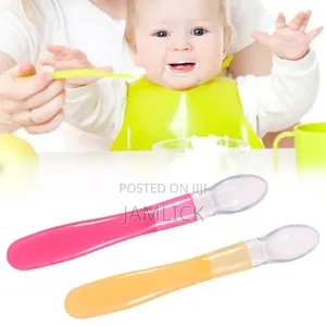 Baby Silicone Feeding Spoon With Long Handle - Hk