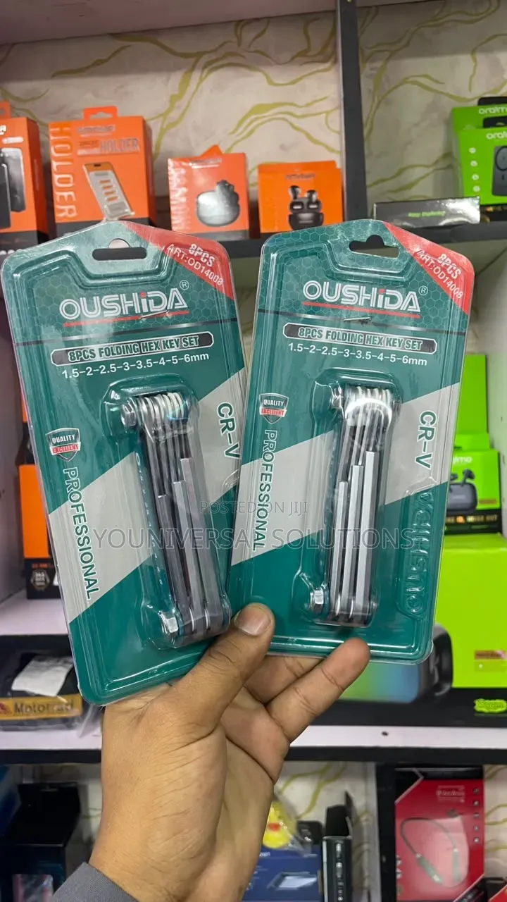 New Arrival; Oushida Anti-Slip CRV 8Pcs Foldable Allen Key Set