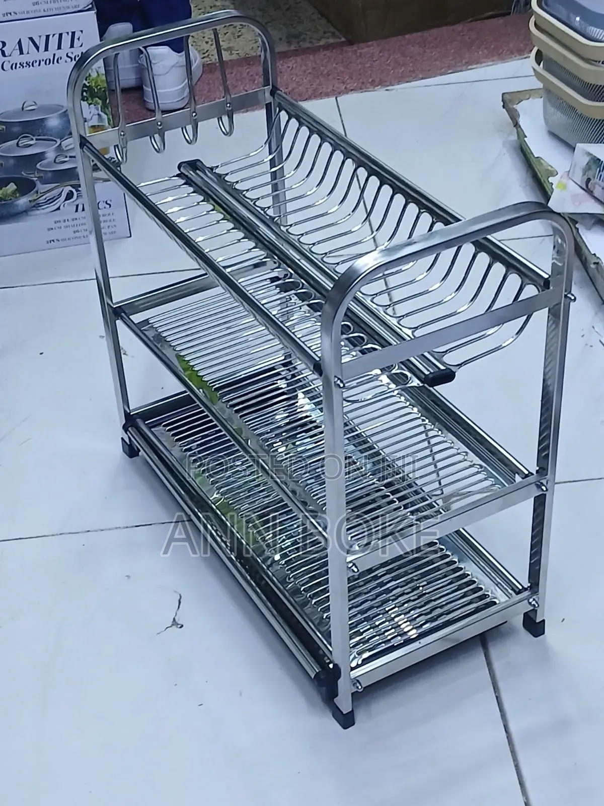 HEAVY DUTY Kitchen 3 Tier Dish Rack Available*Material; Aluminium