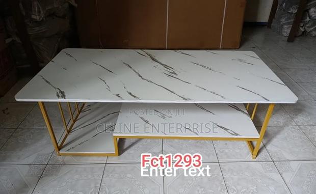 Rectangular Marble Effect Coffee Table - thumbnail 2
