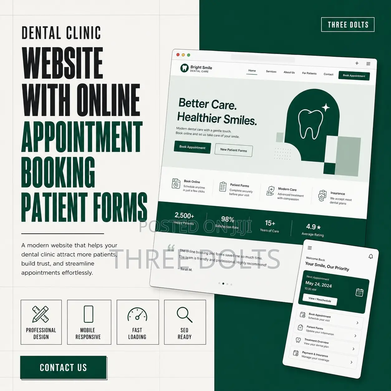 Dental Clinic Website With Online Appointment Booking Patient Forms