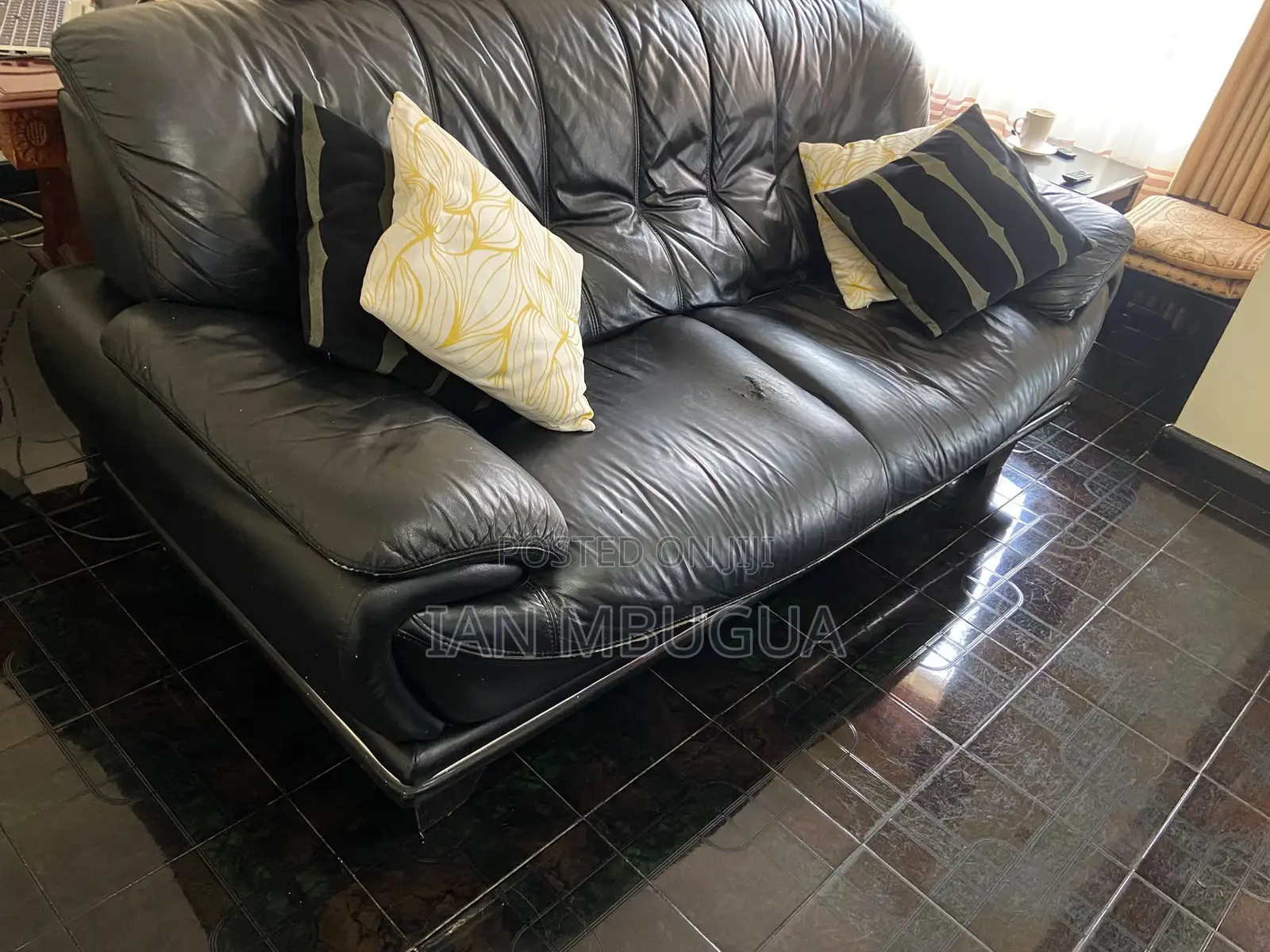 6 Seater Leather Sofa Set