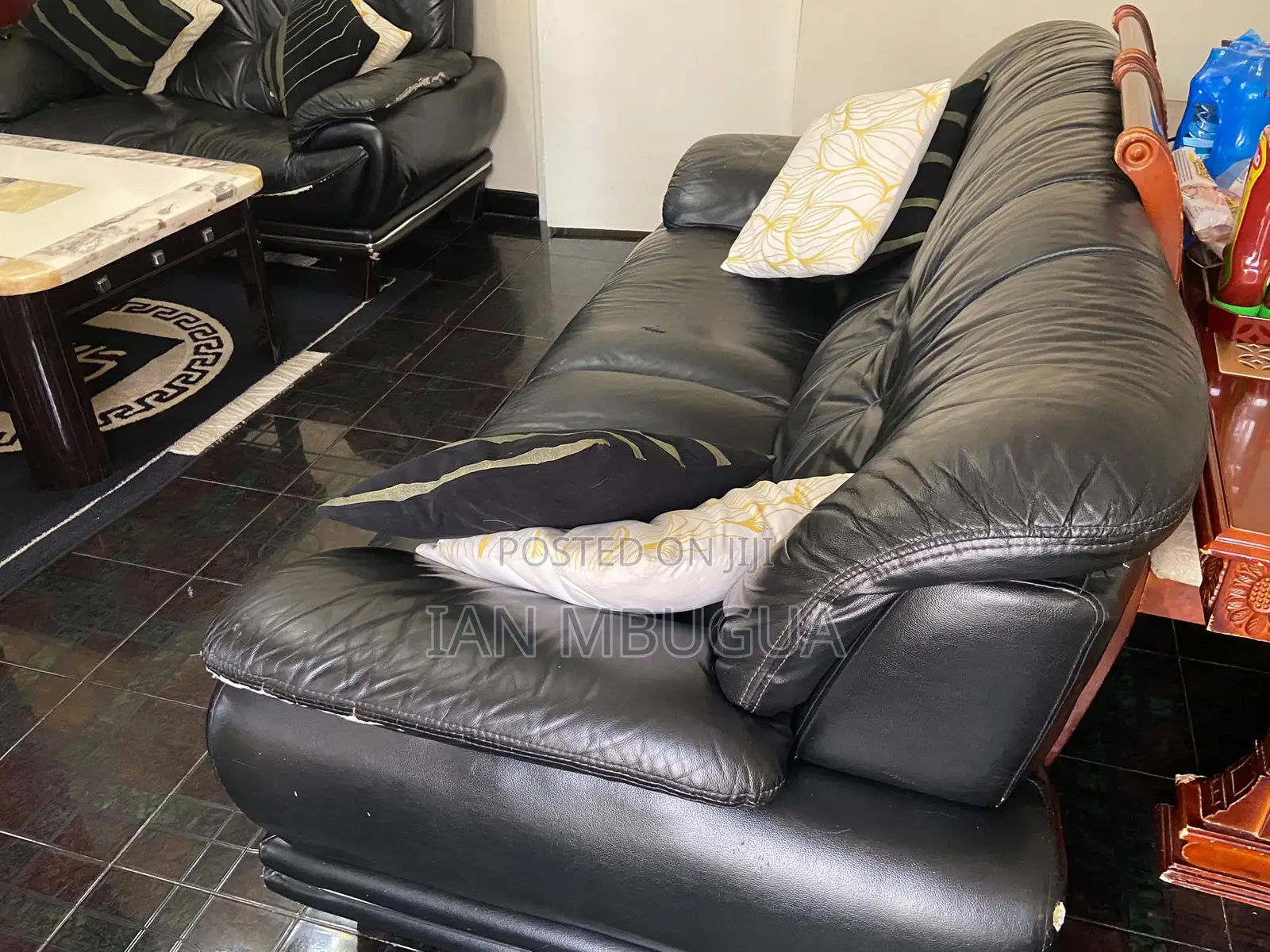 6 Seater Leather Sofa Set