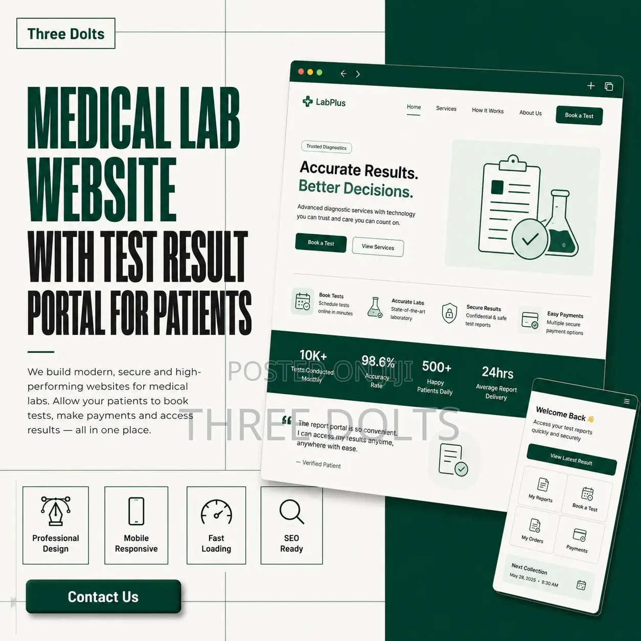 Medical Lab Website With Test Result Portal for Patients