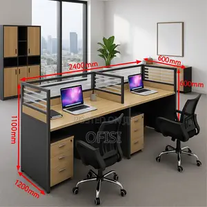 Office Workstation; 2 Way Straight Office Workstation