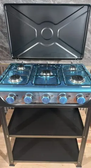 Starlux 5 Burner Standing Cooker With Storage Shelves –Durable Space