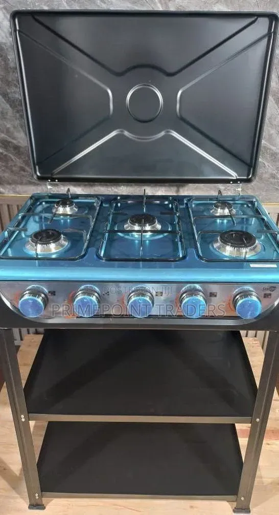 Starlux 5 Burner Standing Cooker With Storage Shelves –Durable Space