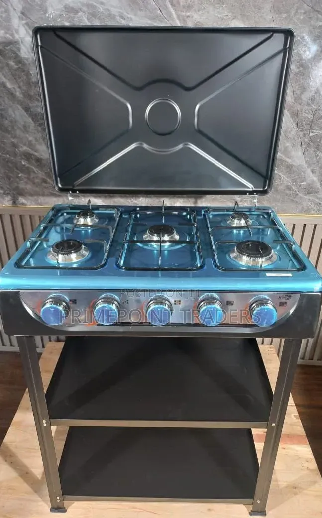 Starlux 5 Burner Freestanding Gas Cooker With Dual Shelves