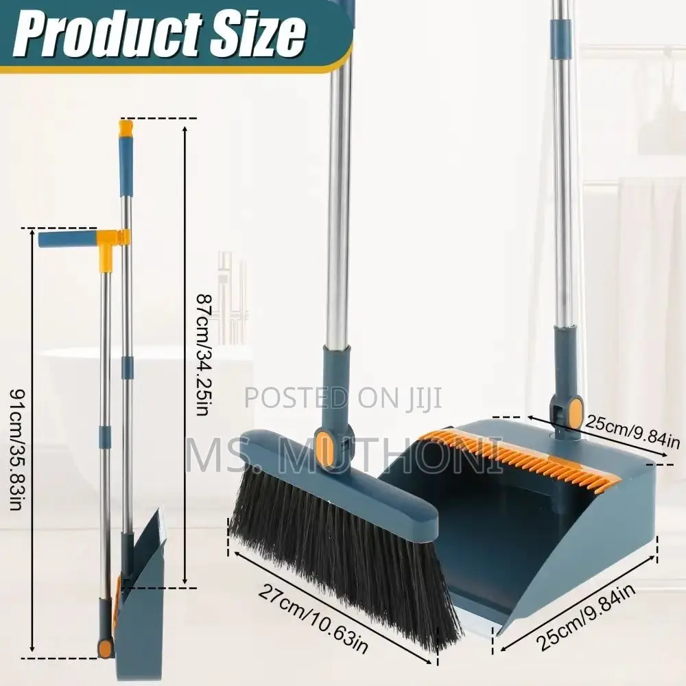 *2 in 1 Foldable Rotating Broom Dustpan Set*