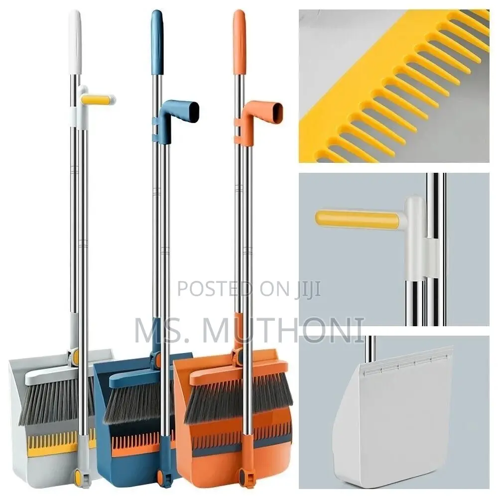 *2 in 1 Foldable Rotating Broom Dustpan Set*