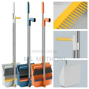 *2 in 1 Foldable Rotating Broom Dustpan Set*