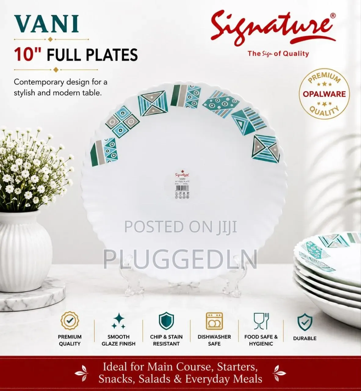 Signature Glass Full Plates 6 Sets Per Box