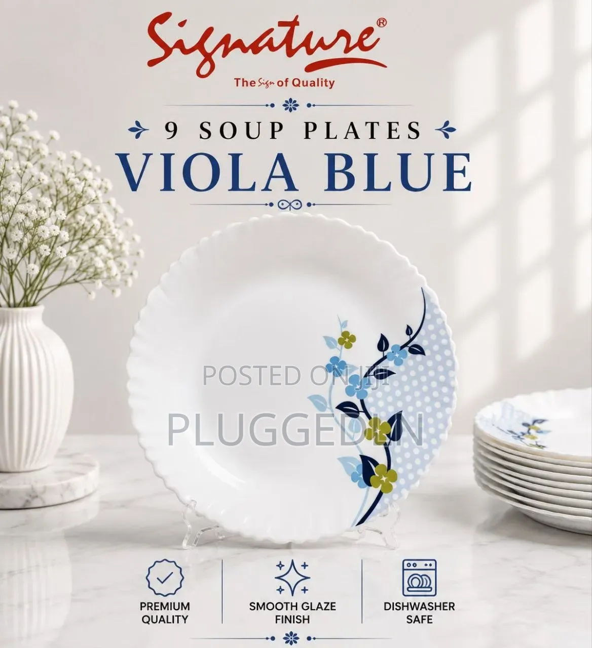 Signature Glass Full Plates 6 Sets Per Box