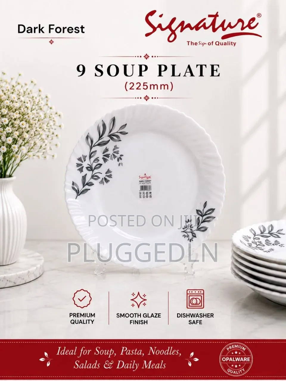 Signature Glass Full Plates 6 Sets Per Box