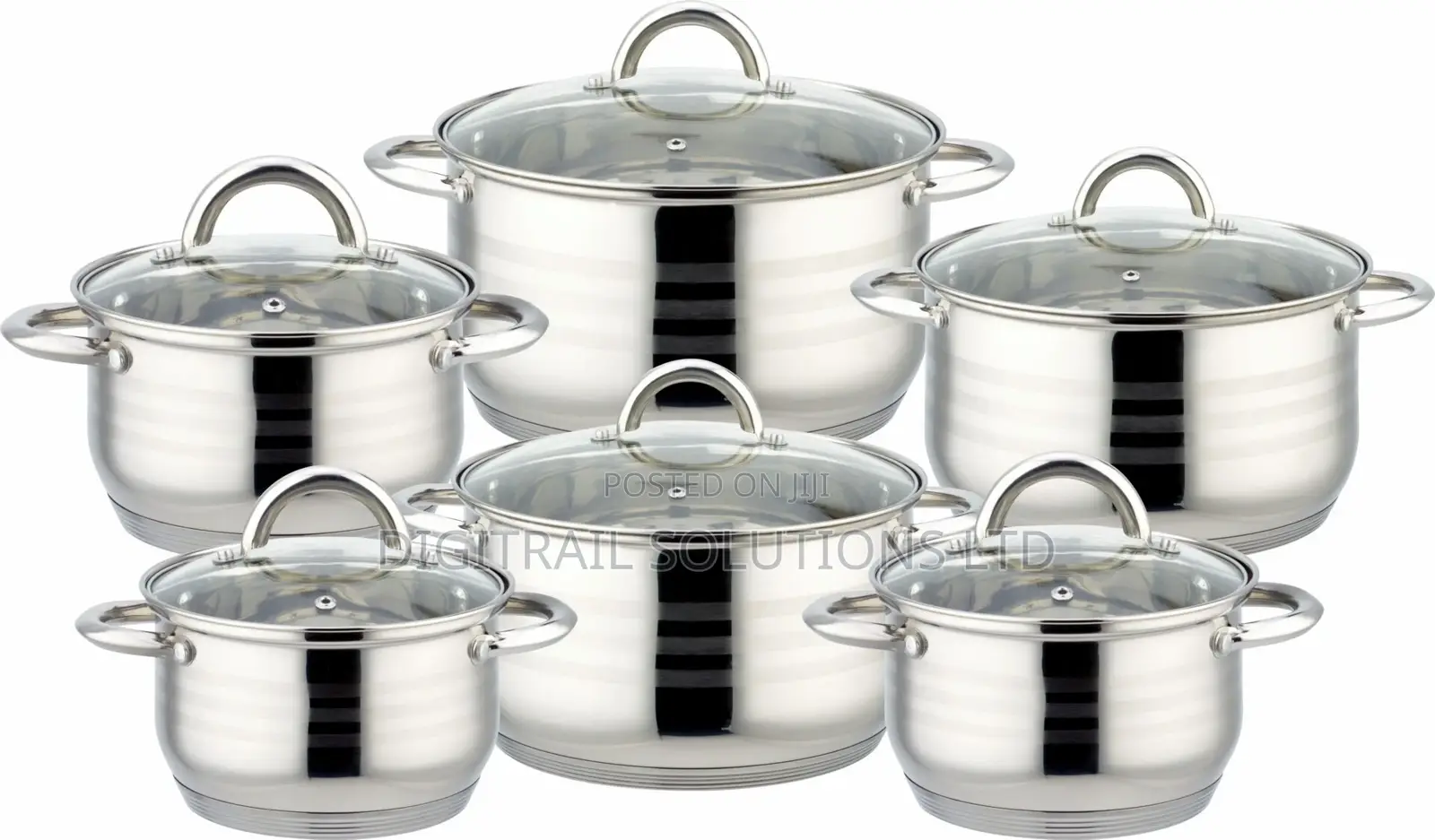 Edenberg 12PCS Stainless Steel Cooking Pot Set