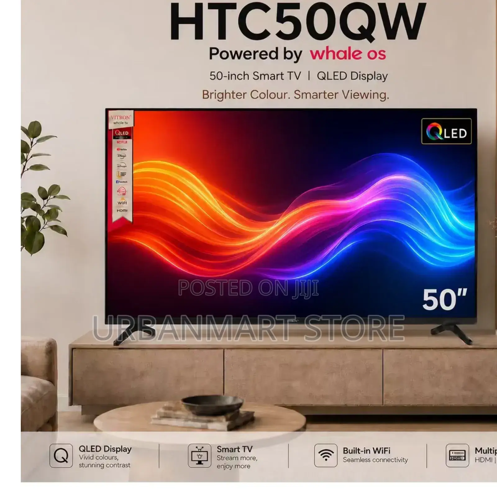 Vitron 50 Inch QLED Whale Smart UHD TV