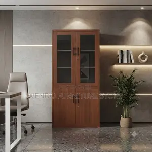 Office Cabinet; Modern Files Storage Cabinet Made of Wooden With Glass