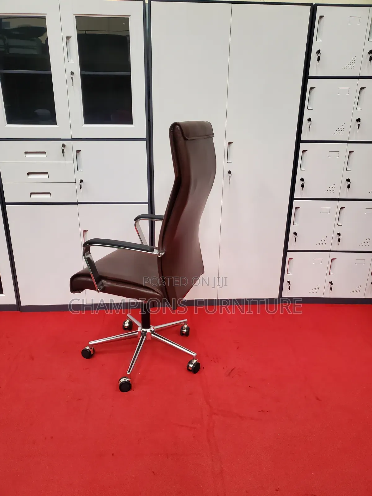 Brown Executive Sleek PU Leather Office Chair