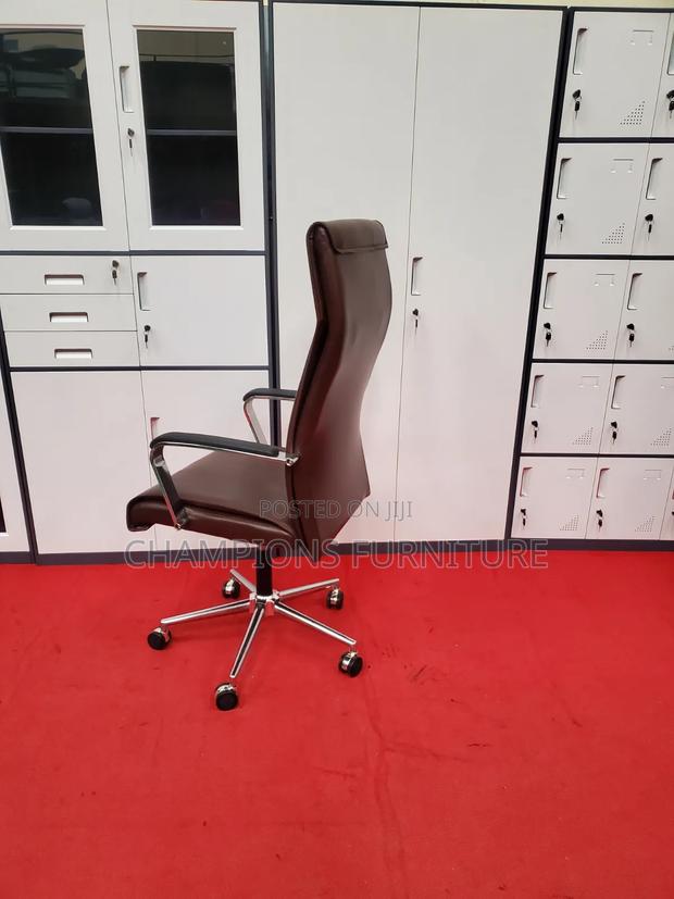 Brown Executive Sleek PU Leather Office Chair - thumbnail 3