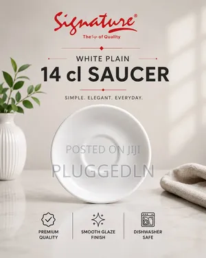 Signature Saucers White Plain 72 PCS Per Box