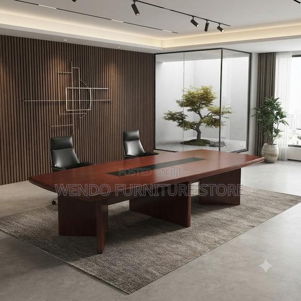 Boardroom Table; 2.4 Meters Mahogany Executive Boardroom Table - thumbnail 4